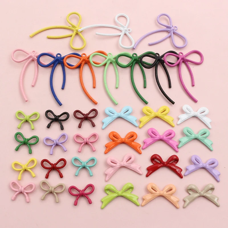 10pcs Random Mix Enamel Bow Tie Charms Pendant Alloy Handmade DIY Jewelry Making Accessories for Bracelet Necklace Keychain view 3