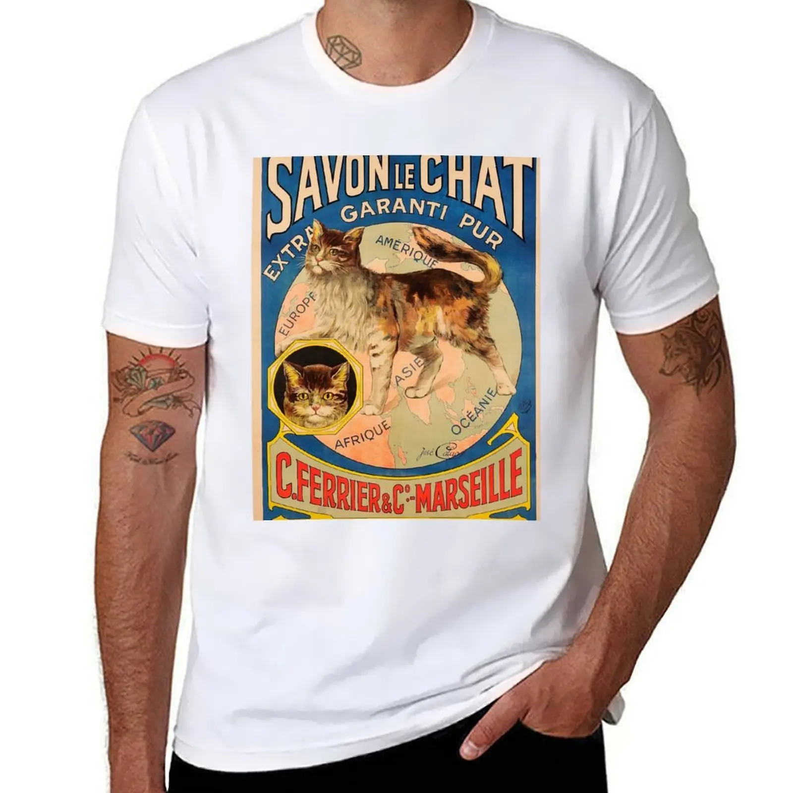 

Savon Le Chat The Cat brand French Soap T-Shirt anime t shirts oversize funny t shirts man T-Shirt