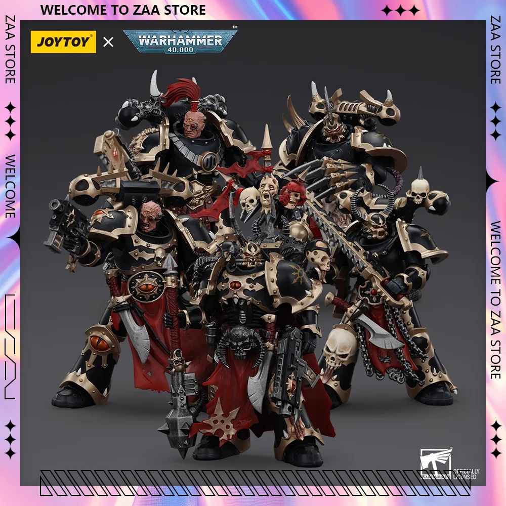 Joytoy warhamm 30k 1:18 figuras de ação caos fuzileiros navais espaciais legião negra escolhida 5 pçs/set anime figura coleção modelo militar