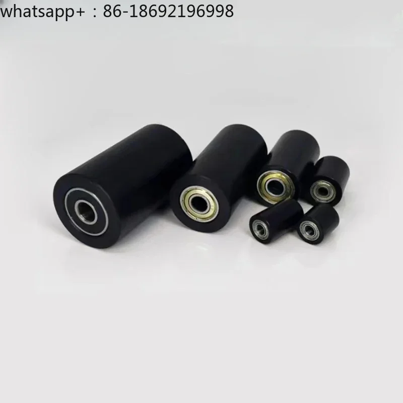 POM Bearing Roller Rubber Sleeve Pulley Bearing Wheels Mute Conveyor Belt Rubber Double Bearing PE Nylon Pulley 28mm 32mm