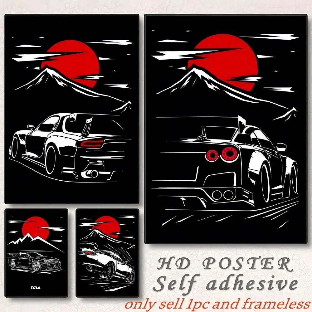 Japanese Classic Handsome Car Retro Pictures Poster Poster painting with prints Home bedroom living room decoration gift