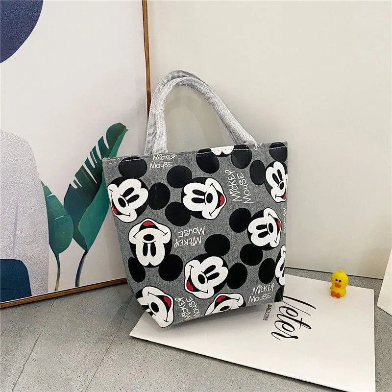 Disney Mickey Mouse Tote Bag małe kreskówki kobiety modna torebka studentek słodkie Anime dzieci przedmiot do przechowywania wielokrotnego użytku