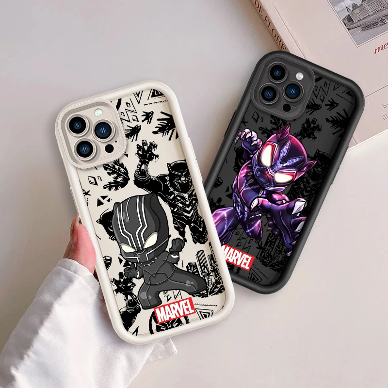 Marvel Art Black Panther Eye Ladder For Apple iPhone 15 14 13 12 11 XS XR X Pro Max Plus Funda Phone Case