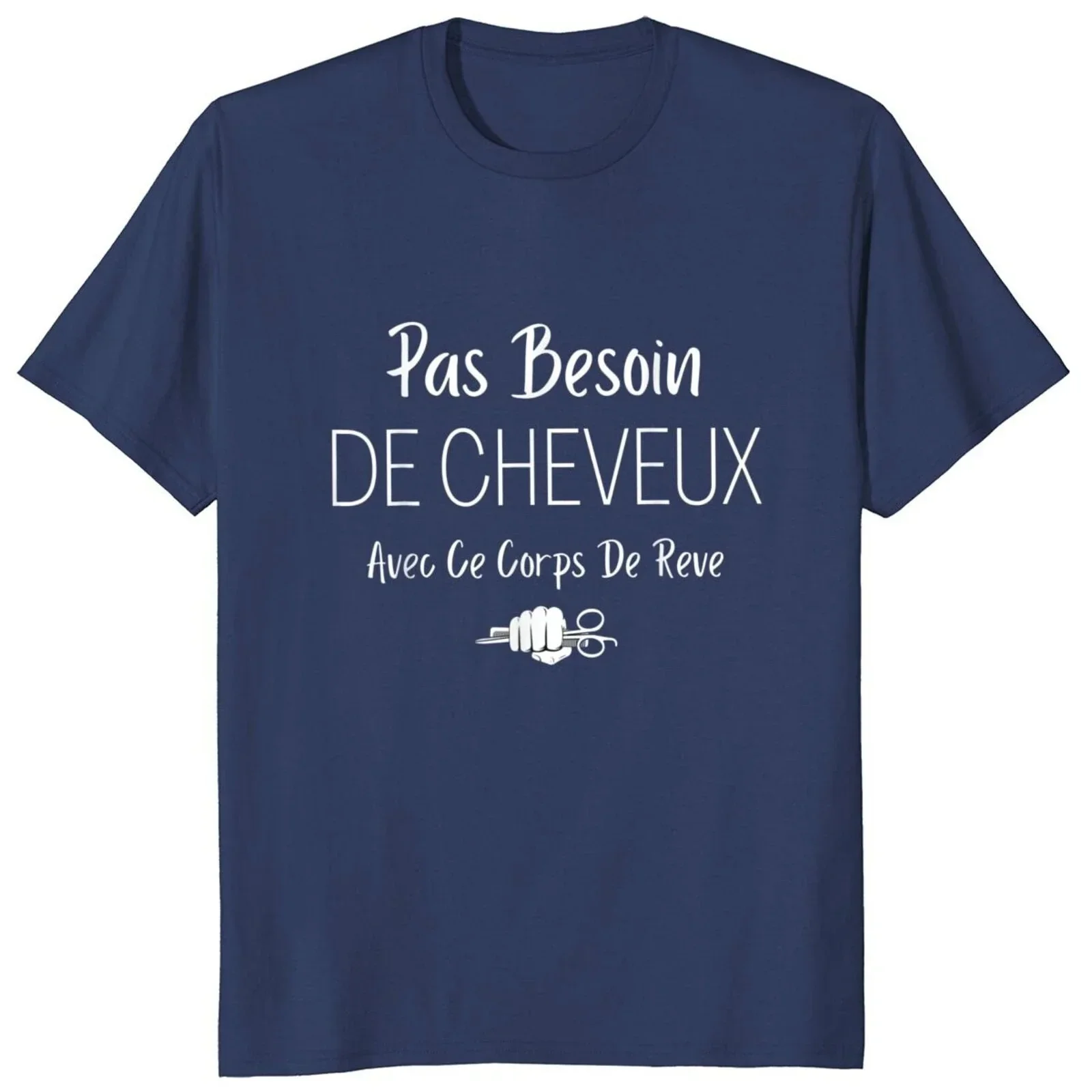 Slogan T Shirt Men Women Short Sleeve Hand Scissors Hair Salon Letter Graphic Crew Neck Cotton Humorous Casual Tee