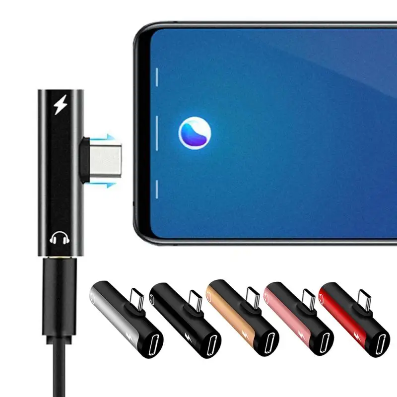 USB C 컨버터 썬더볼트 C타입 어댑터, 90 도, 암-수 직각 엘보 C타입 이어폰, 오디오 데이터 충전 확장기