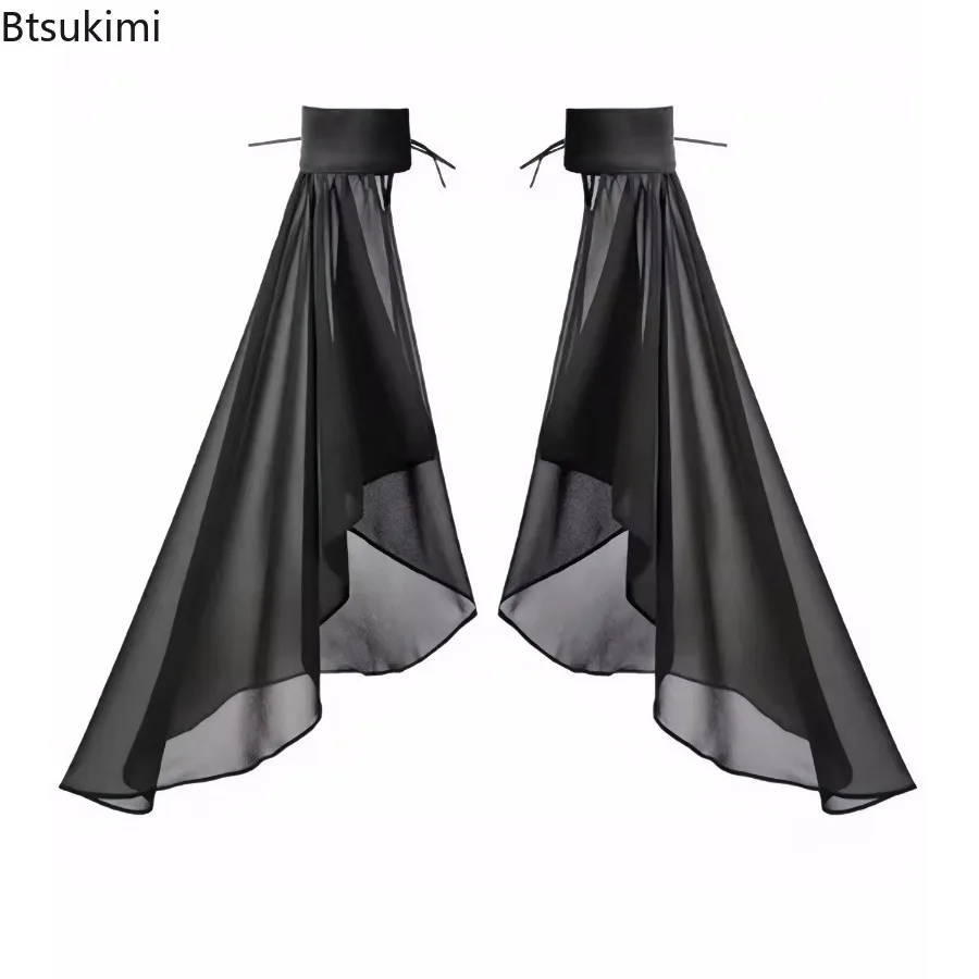 Elegant Women Detachable Long Sleeves Sunscreen Tulle Arm Warmers for Wedding Gown Dress Bridal False Sleeves Decorative Sleeve
