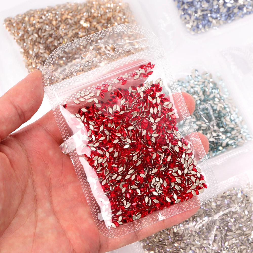 Hot Selling2 *4mm Glass Crystal 50 pcs Non Hotfix Flatback Gold Bottom Glass Rhinestones For Nail Art Decoration Accessories