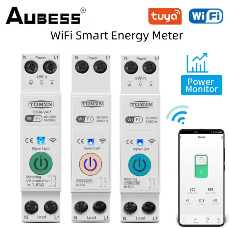 Tuya WiFi Smart Energy Meter Circuit Breaker with Metering Monitoring Timing Smart Scene Smart Life Remote Control Smart Home