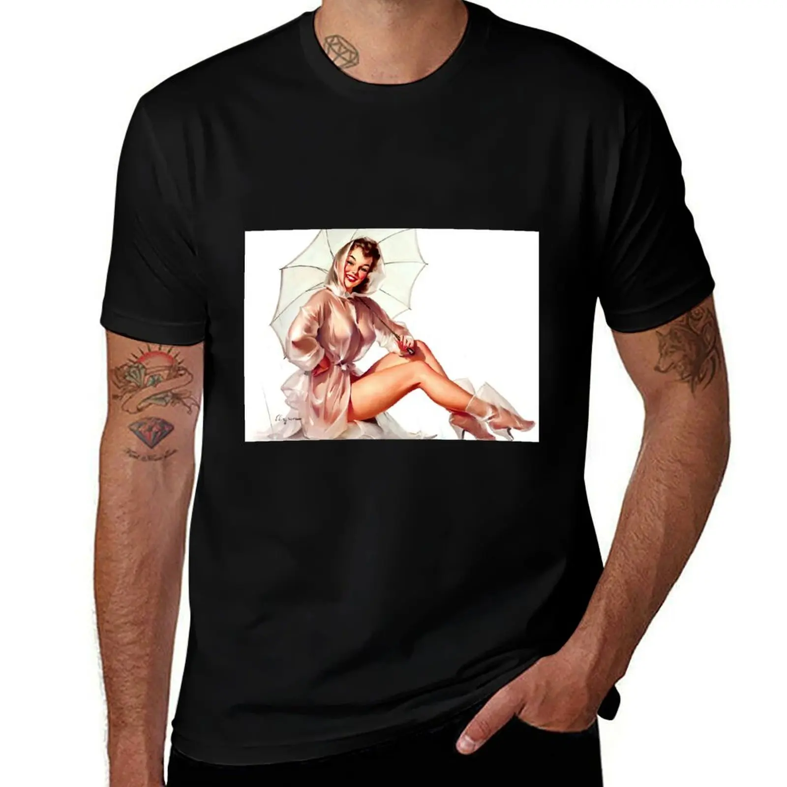 

Gil Elvgren Appreciation T-Shirt Big and Tall Crew Neck Tee