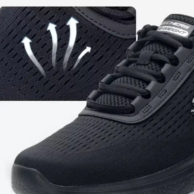 Skechers Men's GENO Breathable Light Cushion Running Trainers All Black Gym Casual Sneakers 8790360-BBK