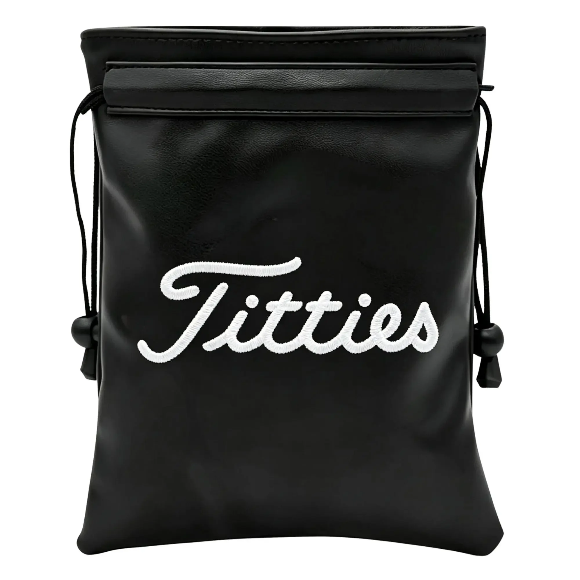 Lustige Golf-Wertsachentasche mit Kordelzug, aus Kunstleder, für Damen und Herren, weiß, Geschenk für Golfer, Geschenk für Väter. – Detail 1