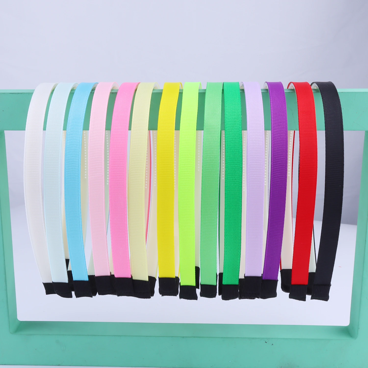 Grosgrain Ribbon Headbands for Crafts Plastic Headbands with Teeth Solid Color Hairband Plain Girls Headbands Hair Accessories