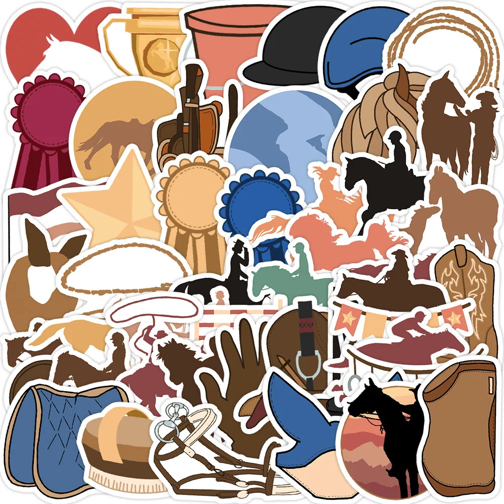 

10/30/50PCS Sports Equestrian Cartoon Creative Decorative Doodle Stickers DIY Skateboard Refrigerator Water Cup Scrapbook