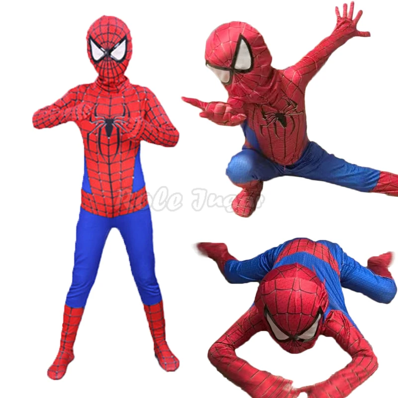 Superhero Spiderman Kostüm Body für Kinder Spandex Zentai Halloween Cosplay Weit Von Zu Hause Spinne Mann Overall Kopfbedeckungen Anzüge