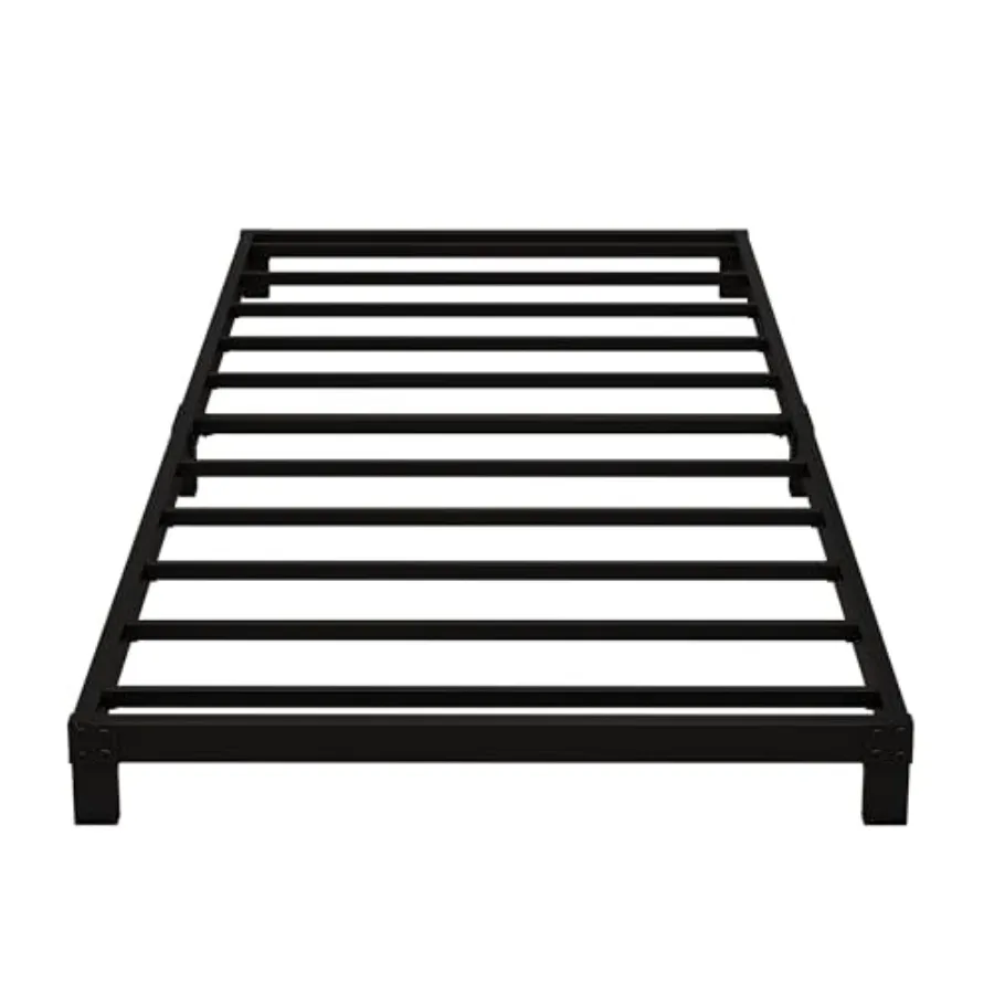 Low Bed Frames Heavy Duty Metal Platform No Box Spring Needed Easy Assembly Mattress Foundation No Noise Black