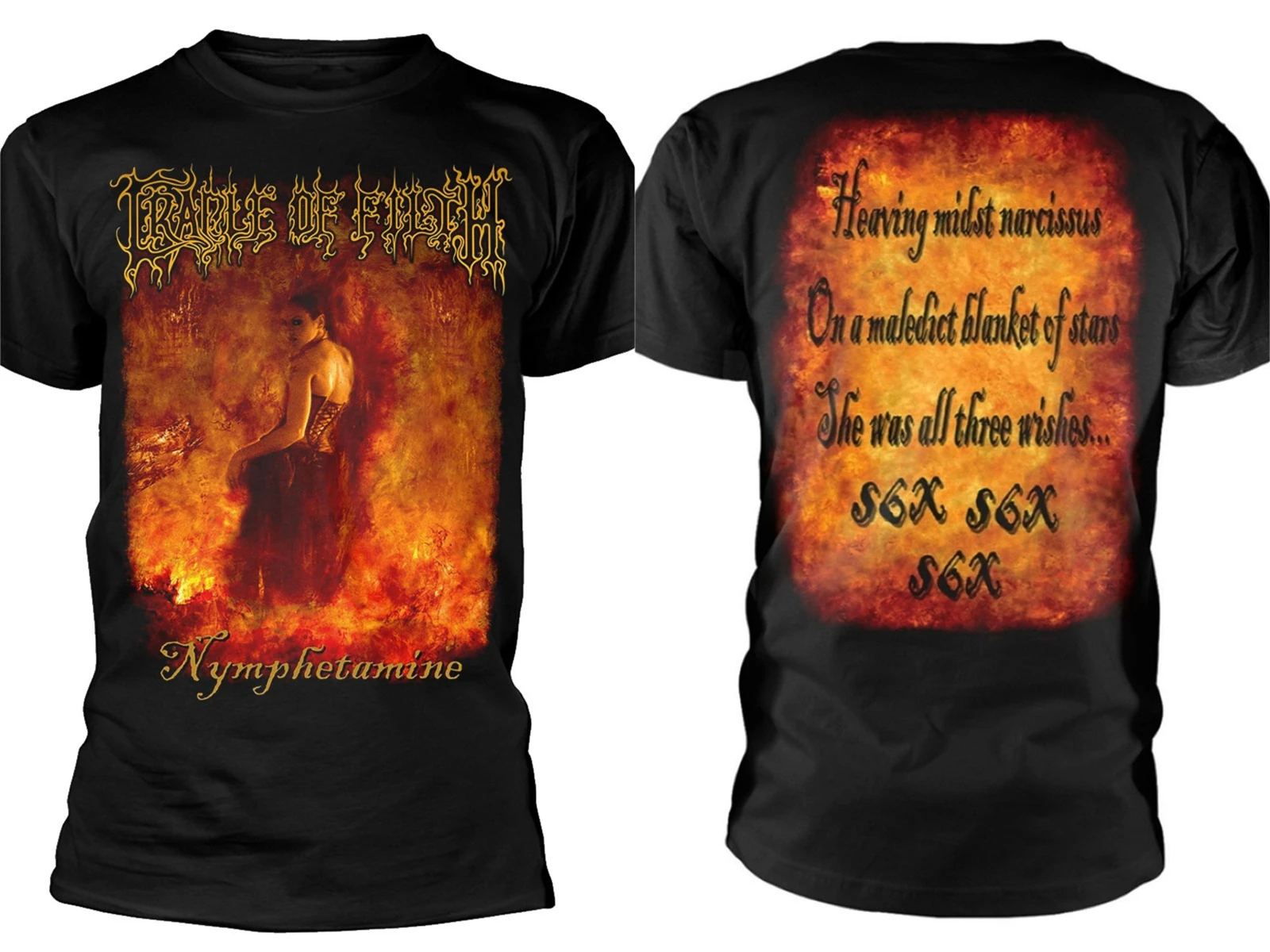 

Cradle of Filth Nymphetamine Album T-Shirt Men Women Short Sleeve Cotton Tee Retro Rock Band Tops Summer Men's Tshirt Streetwear
