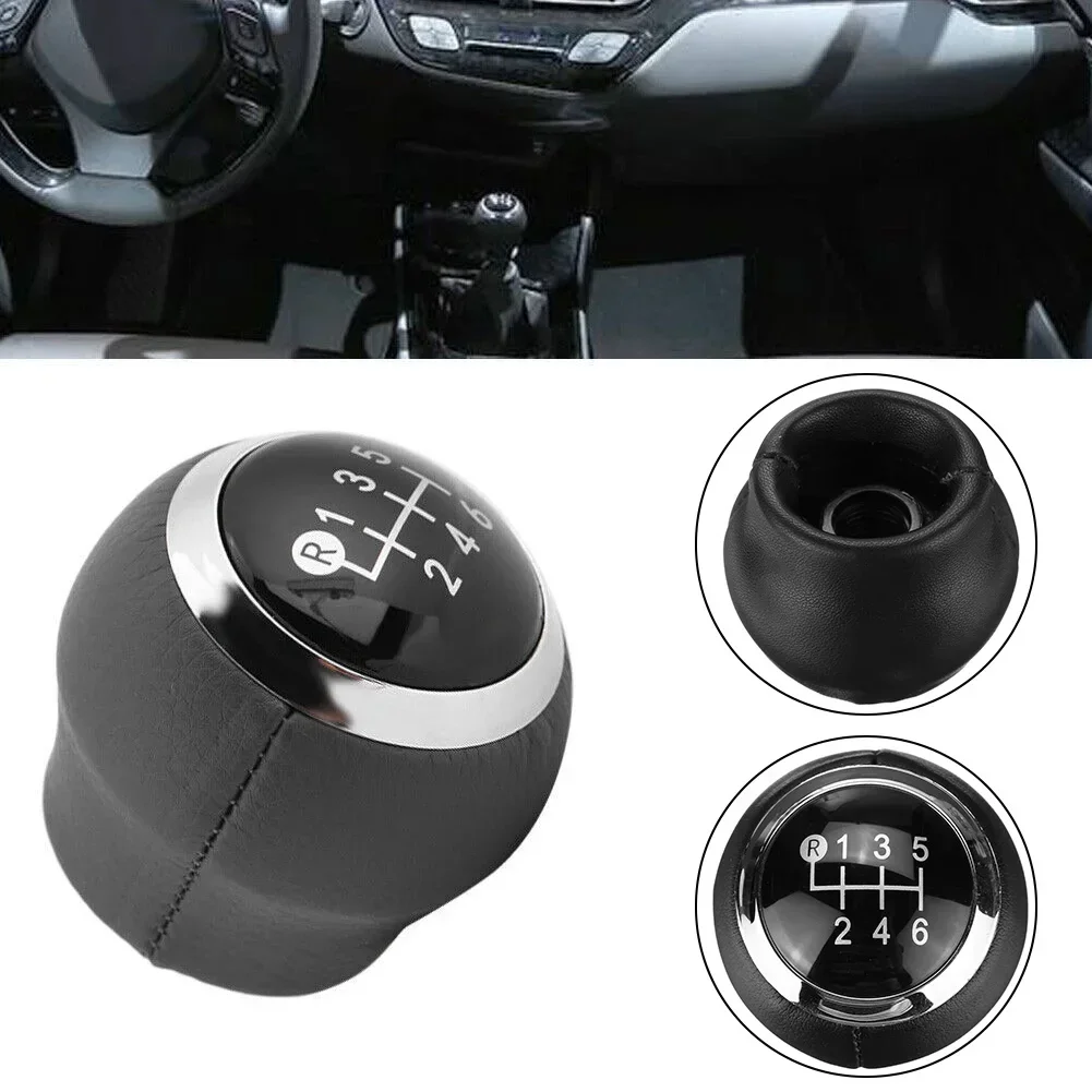 6-Speed Shift Knob 6 Speed Gear Shift Knob Clear Numbering Direct Replacement Enhanced Look Glossy Black Finish