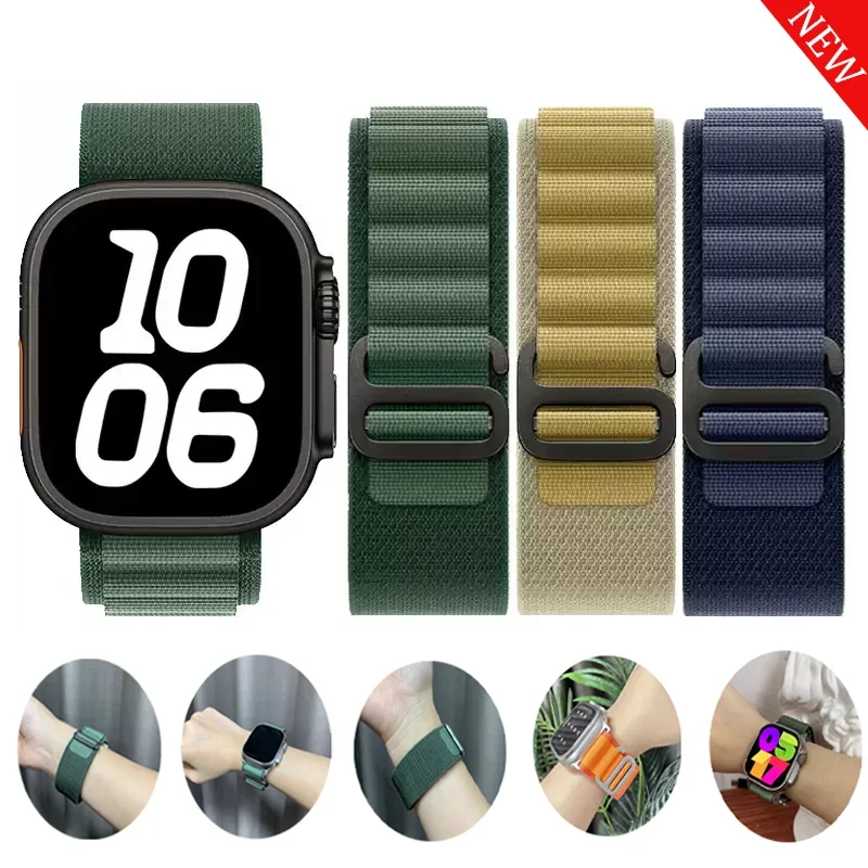 Alpine Loop for Apple Watch Ultra 2 Band 44mm 45mm 49mm 40mm 41mm 42mm nylon Trail bracelet correa Series 10 9 8 7 6 5 se Strap