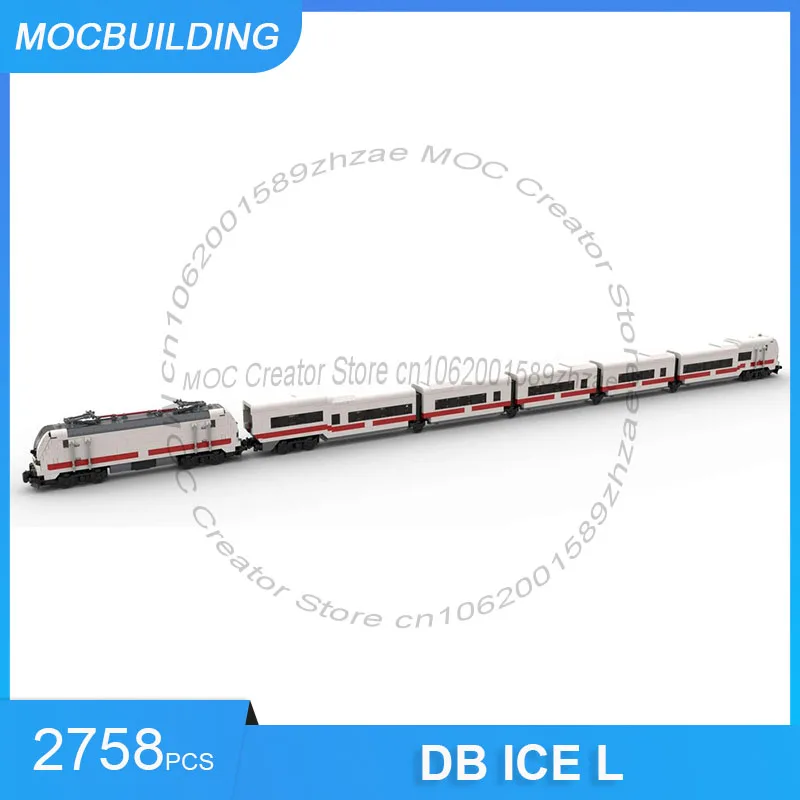 MOC Building Blocks DB ICE L City Trains Model DB BR 105, a Steering Wagon and 4 Middle Wagons Assemble Bricks Toy Gift 2758PCS