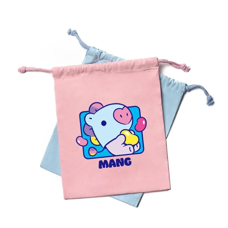 BT21 Aufbewahrungstasche Chimmy und Tata, neue kreative Cartoon-Tasche, niedlich, große Kapazität, bedruckte Canvas-Tasche, einfache und tragbare Kosmetiktasche – Detail 4