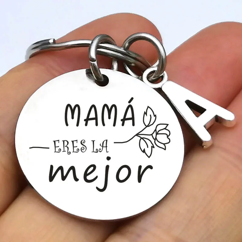 Spanish Mom Gifts Keychain Mama Eres La Mejor Mothers Day Gifts for Mom Birthday Christmas Best Mom Keyring Gifts