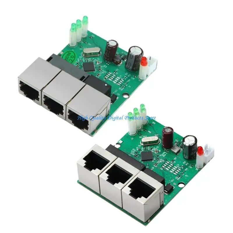 

U2JE Plugs and Play 3Port 100Mbps Fast Ethernet Switches Size for Space Efficiency Wide Device Compatibility in Networks