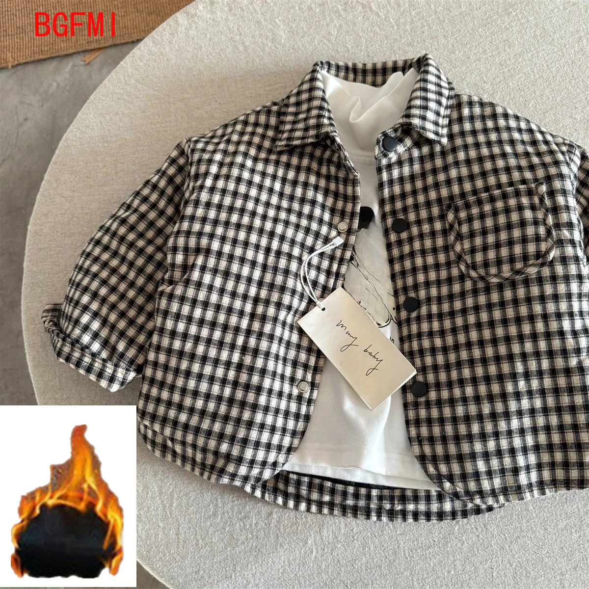 2-11 Jahre Kinder-Steppjacke 2026 Winter Jungen Kleinkind Kariertes Hemd Baby Kind Warme Baumwollkleidung