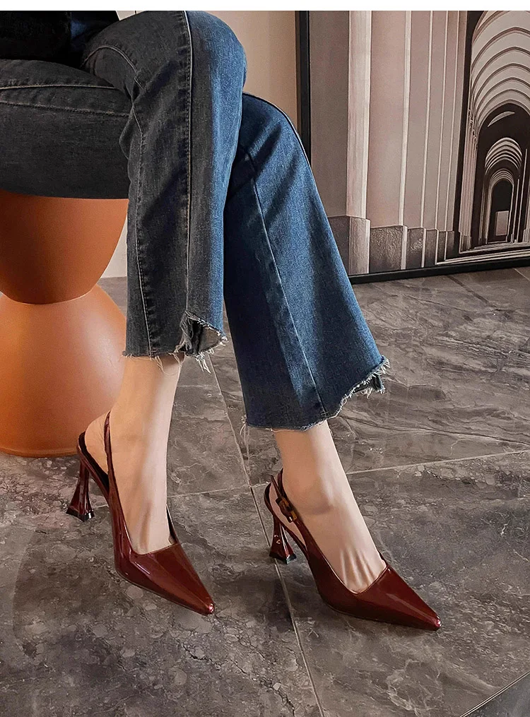 Luxury Designer Summer Women Sandals Fashion Pointed Toe Singbacks Shoes Ladies Elegant High Heel Stripper Sandalias women's