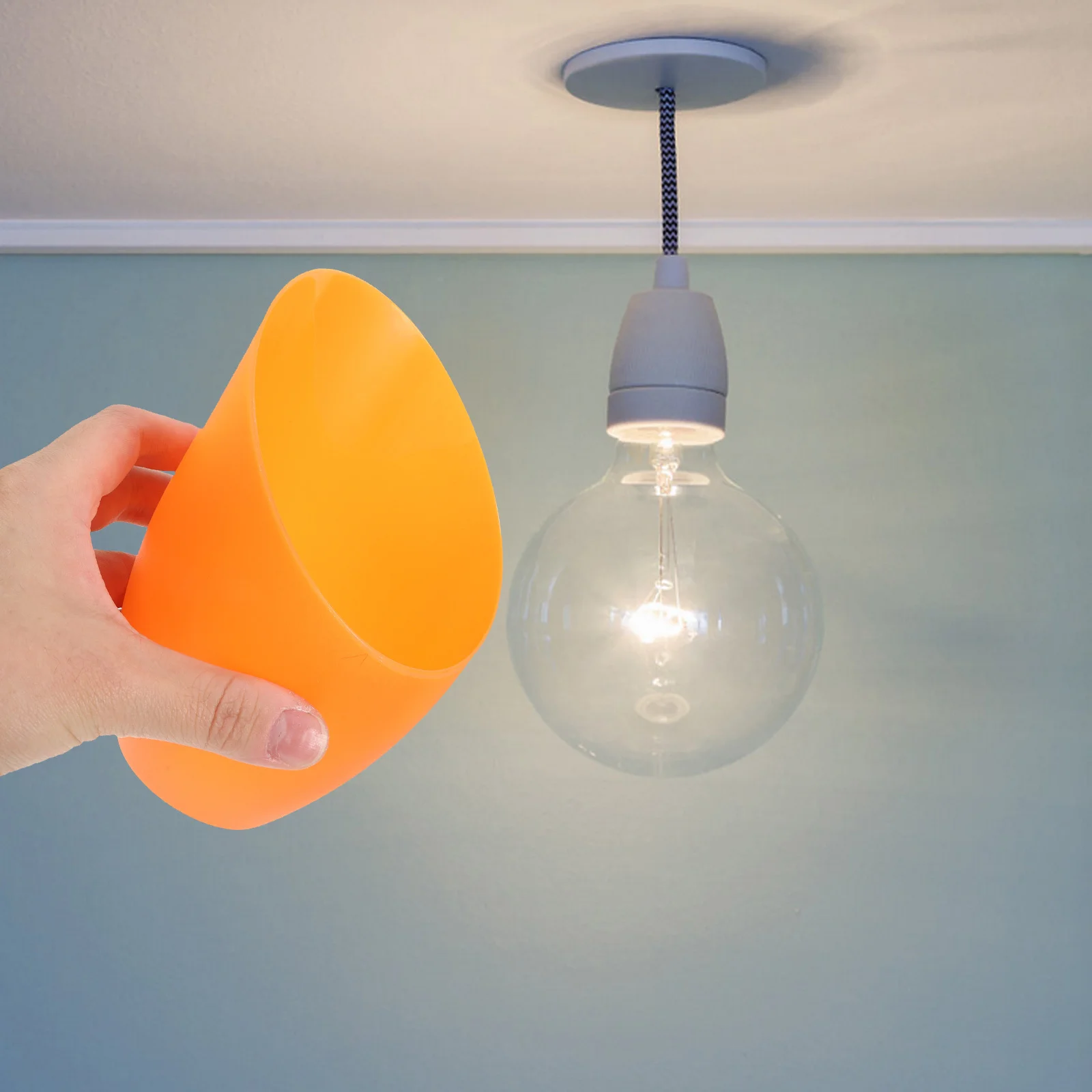 

5pcs Plastic Horseshoe Lampshade Set for Pendant Floor Table Lamps Decorative Multicolor Light Cover E27 Bedside Mood Lighting