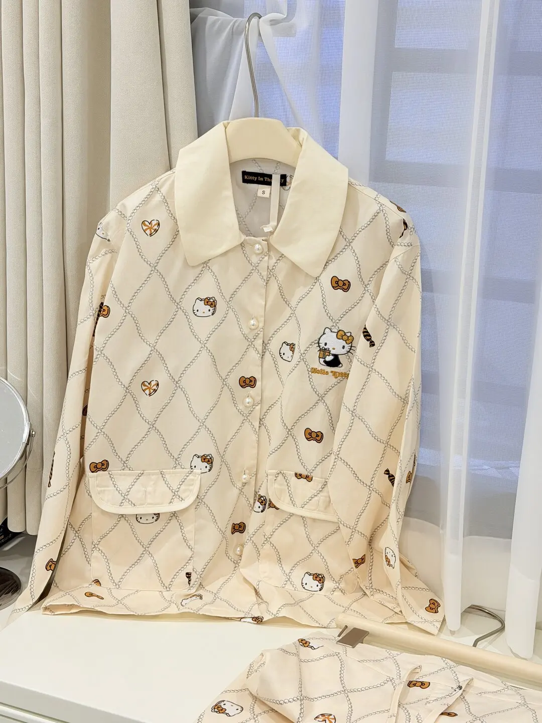 limited-edition-pearl-kitty-sleepwear-set-women's-cotton-spring-outfit-home-clothes-long-sleeve-soft-print