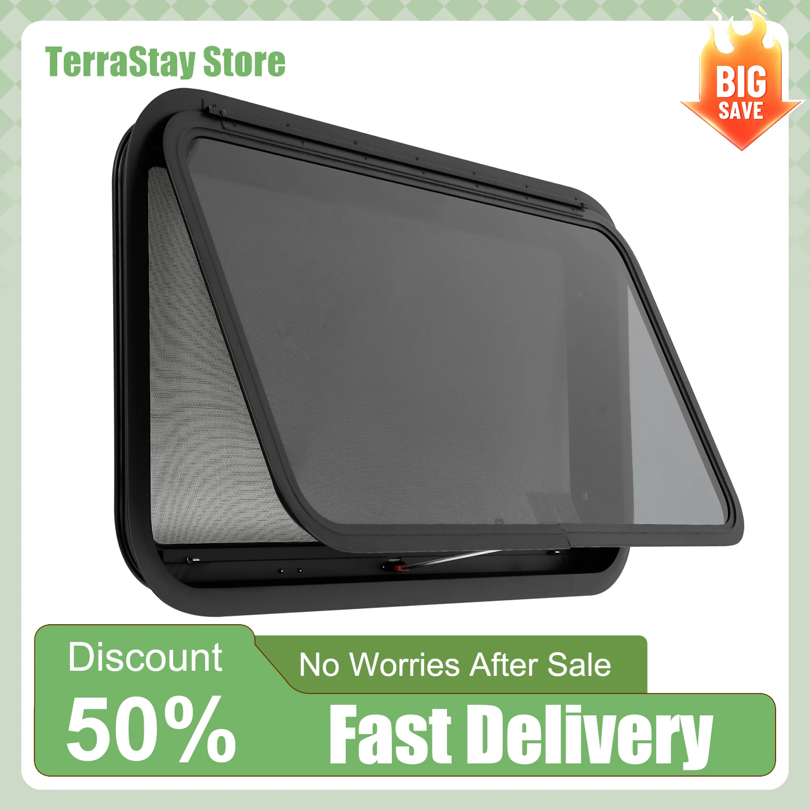 نافذة خروج RV لـ RV مقاومة للصدمات ومقاومة للماء وتهوية الهروب في حالات الطوارئ وحماية من الأشعة فوق البنفسجية وشاشة الحشرات سهلة التركيب #1