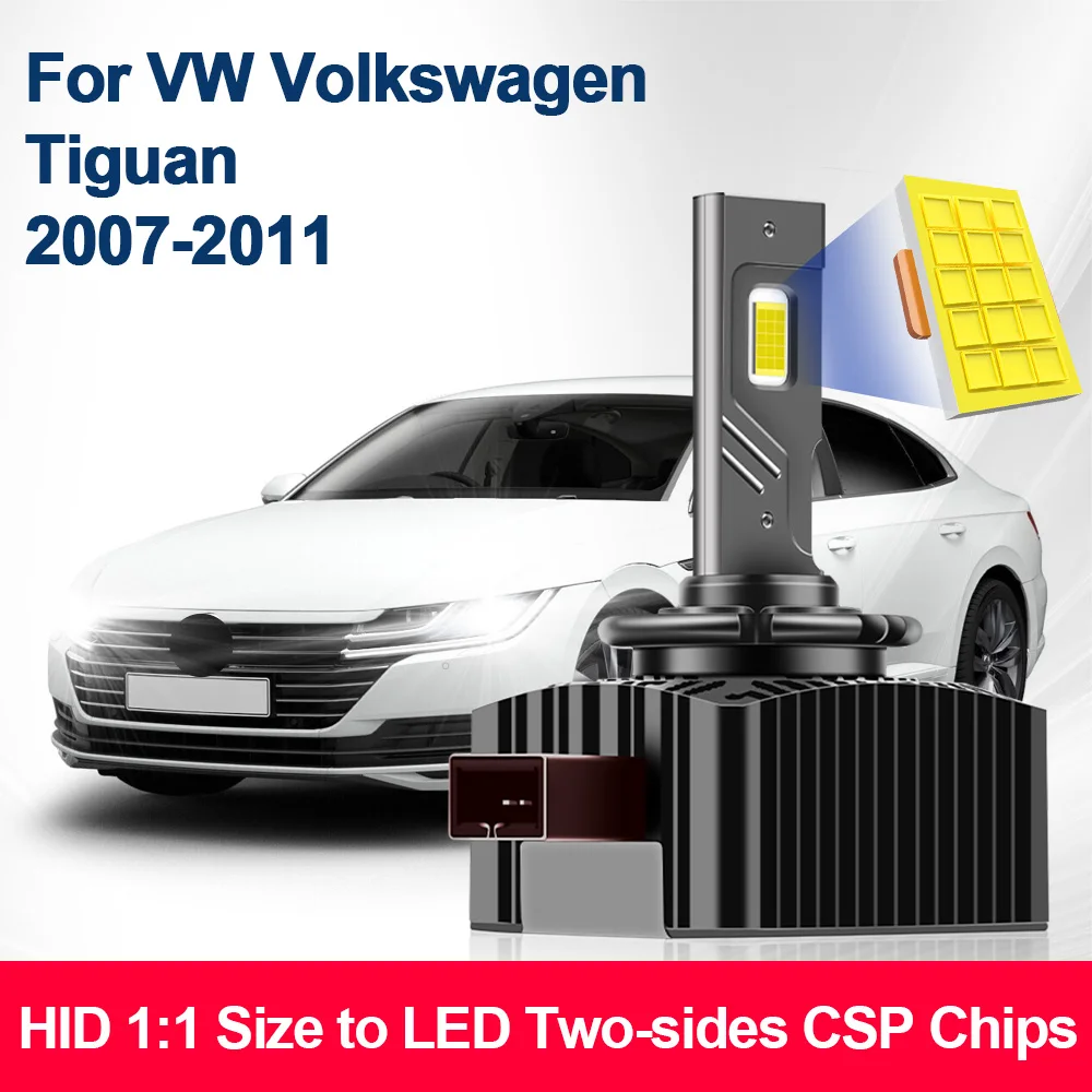 ل VW Volkswagen Tiguan 2007-2011 سيارة السوبر مشرق 30000LM LED المصابيح الأمامية D1S السيارات الجبهة رئيس مصباح 12 فولت التوصيل والتشغيل 110 واط 55 واط