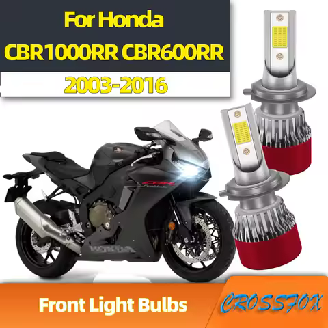 2Pcs For Honda CBR1000RR CBR600RR 2003 2004 2005 2006 2007-2016 Motorcycle Headlight Bulbs 30000LM 110W Powerful Moto Headlamp