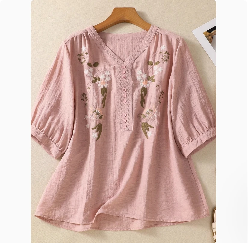 

Женская рубашка с v-образным вырезом и короткими рукавами для тяжелой промышленности, новая модная и стильная маленькая рубашка, повседневный универсальный топ