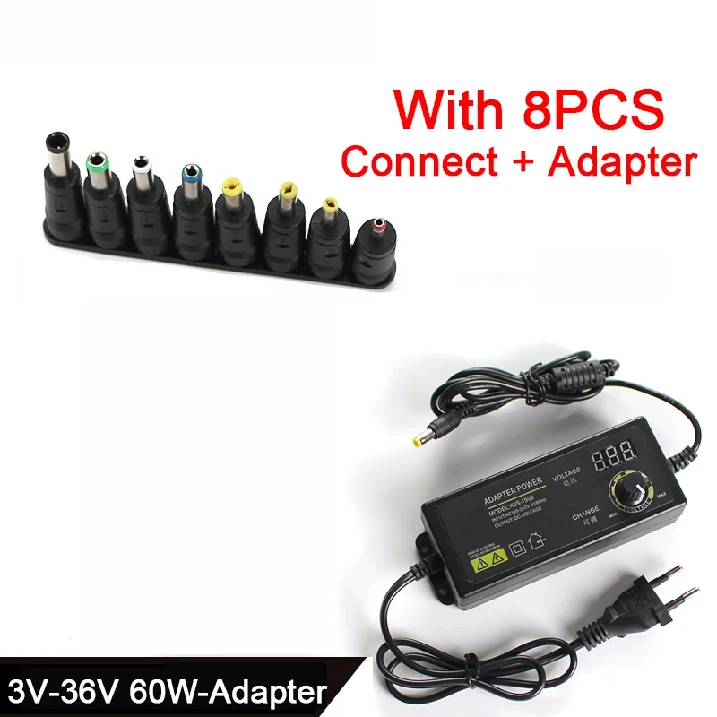 Adjustable Power Supply Adapter With Screen 3V -36V 1A 2A Power Adapter Universal 220V To 12V 24V Adapter Adjustable Charger