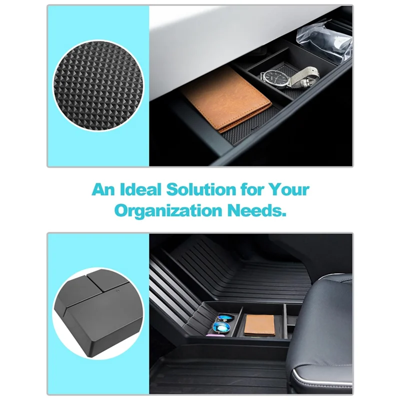 

NEW-Center Console Lower Organizer + Passenger Glove Box Storage Box Tray For Tesla Cybertruck 2024 Interior Accessories