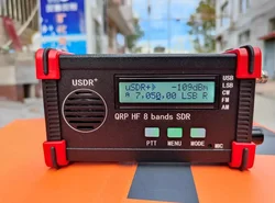 5W USDX USDR HF QRP SDR Transceiver SSB/CW Transceiver 8-Band DSP SDR Black Shell With Handheld Mic With Battery