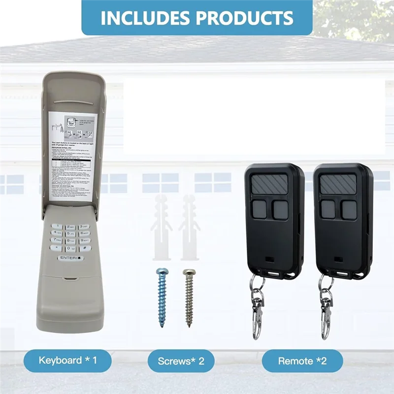 

B30C-1X 877MAX Garage Door Opener Keypad With 2X Remote For 41A6127-1 HBW2028, 139.53680 Series
