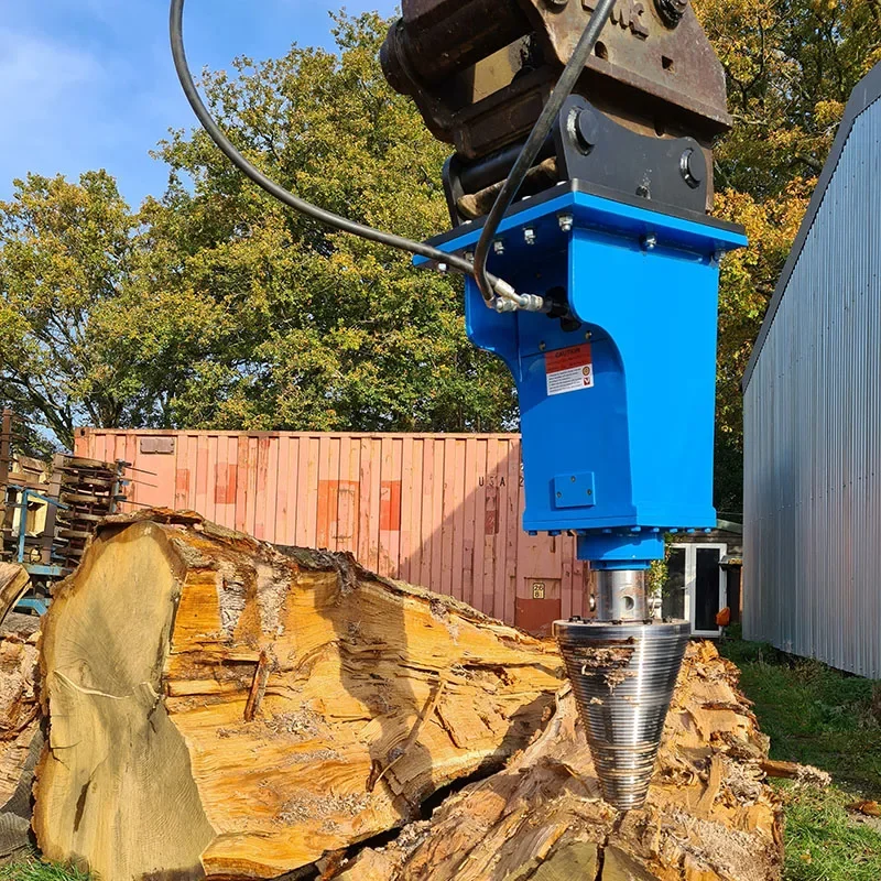 

【Hot】Backhoe Mounted Hydraulic Screw Cone Wood Sp Log Sp