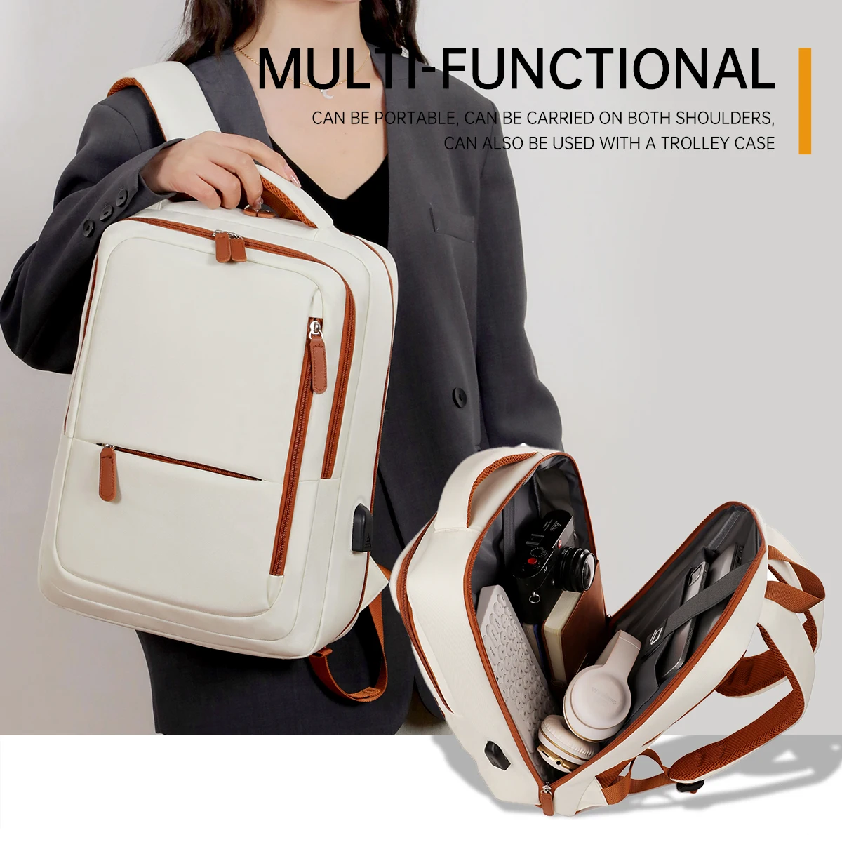 New Travel Backpack Women's Backpack Short-Distance Business Trip Lightweight Travel Bag Luggage Bag College Student Computer Sc