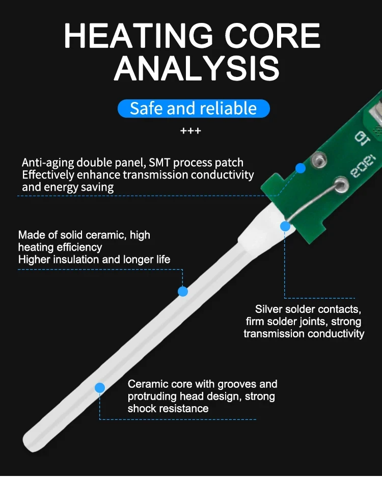 60W Adjustable Temperature Electric Soldering Iron EU 220V / US 110V Welding Iron Rework Station Heat Pen Tips DIY for Repairing