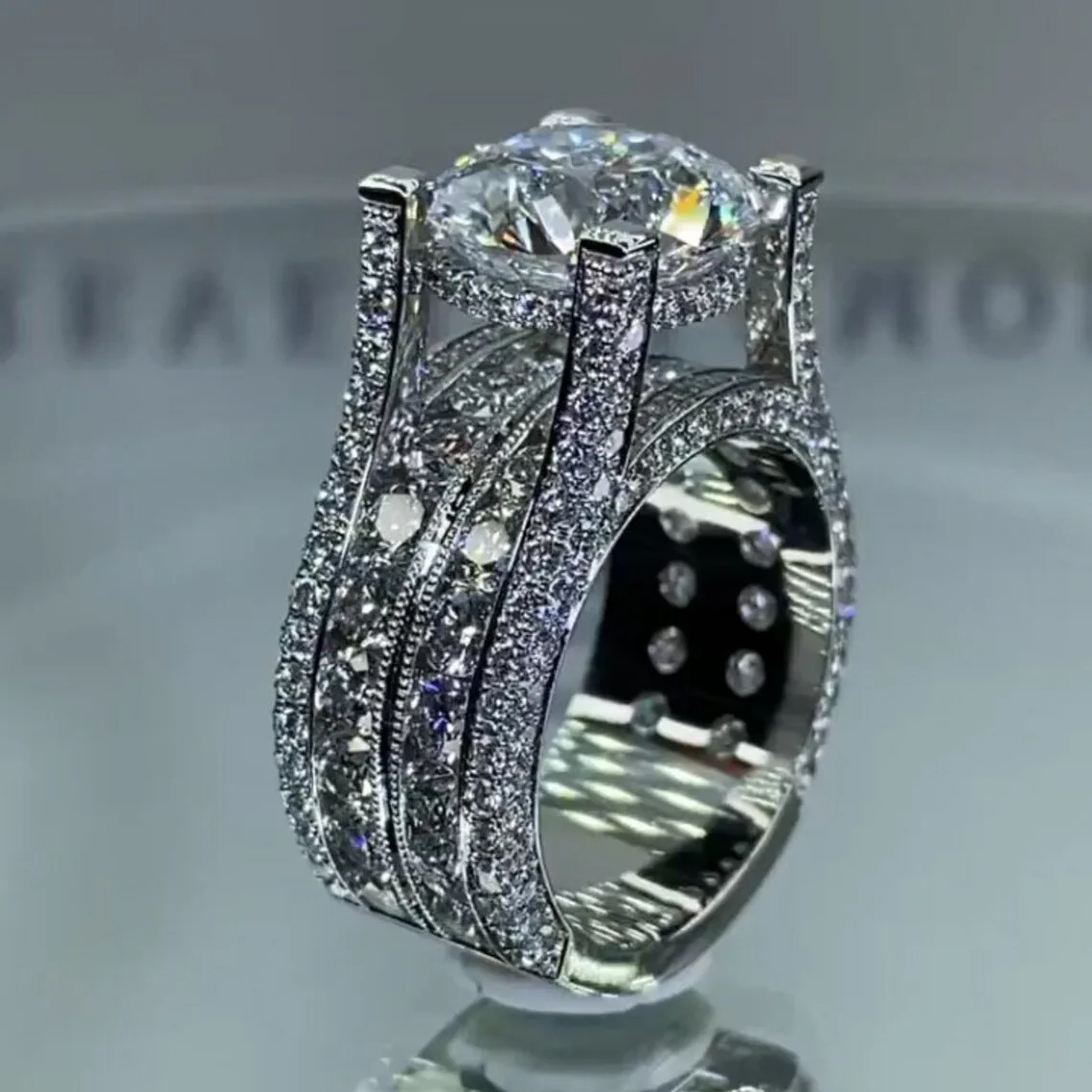 S925 Sterling Silver Ring New High Carbon Diamond Engagement Ring Wedding Anniversary Eternal Heart Ring For Women