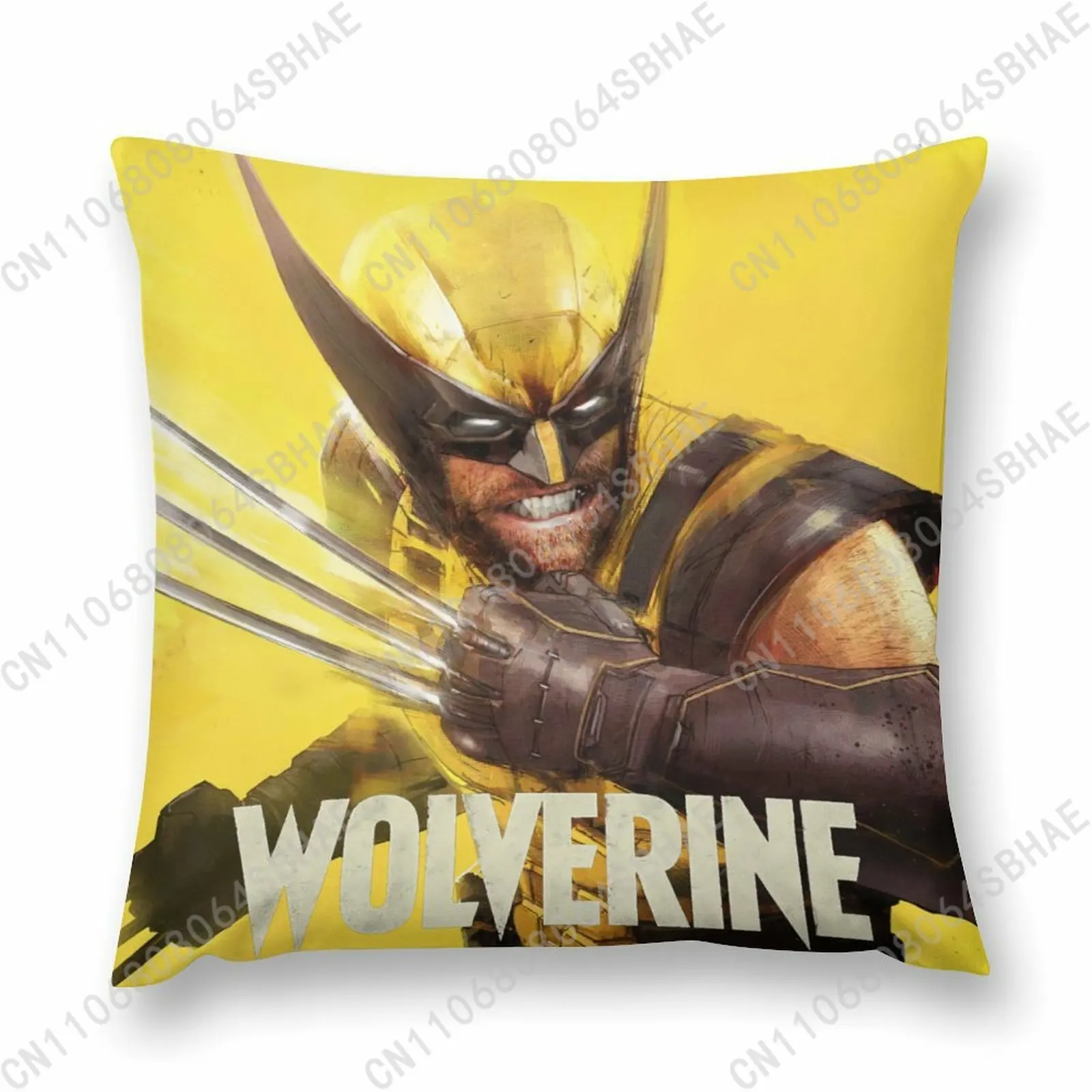 

Marvel Wolverine Custom Pattern Short Plush Pillow Cover Soft Short Fur Cushion Living Room Personalized Decor Cosplay