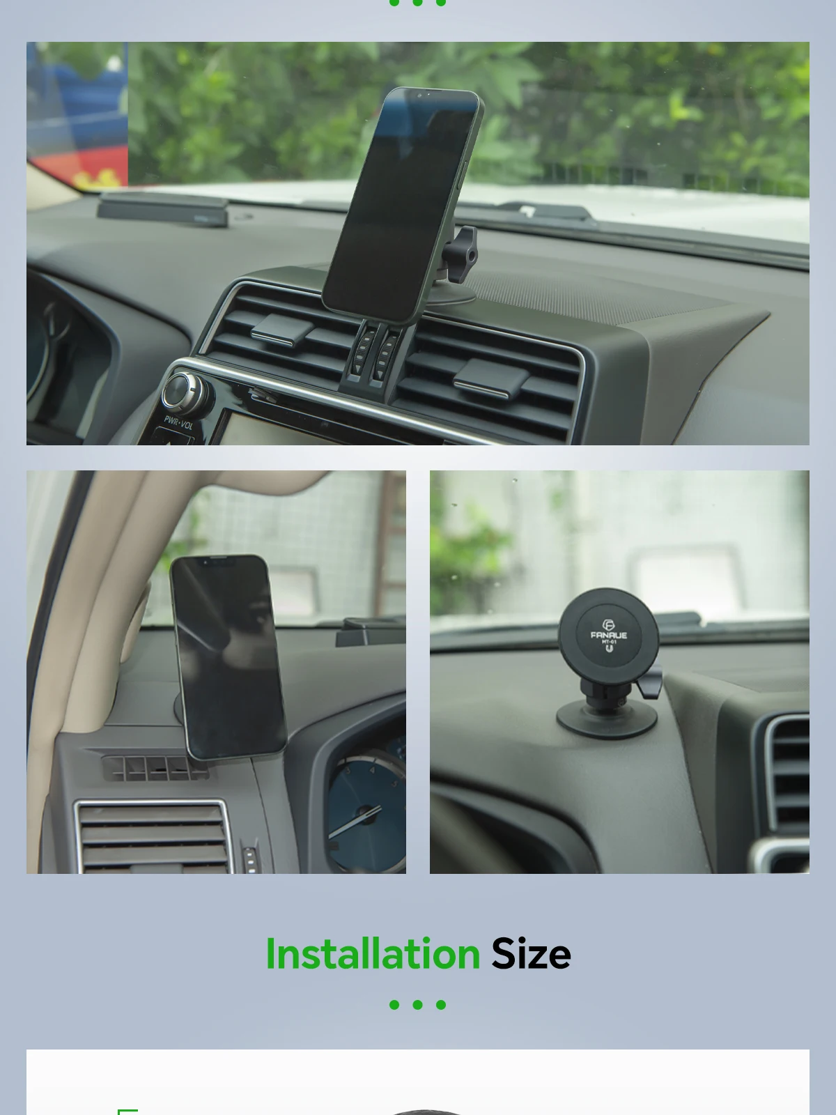 FANAUE 1 Zoll Kugelgelenk-Halterung Flexibler Klebe-Saugnapf für Auto-Armaturenbrett für GPS, Kameras, Smartphones und Zubehör – Detail 8