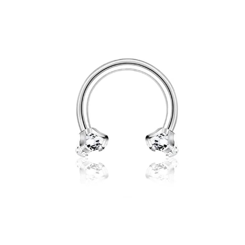 Stainless Steel Opal Septum Clicker Ring