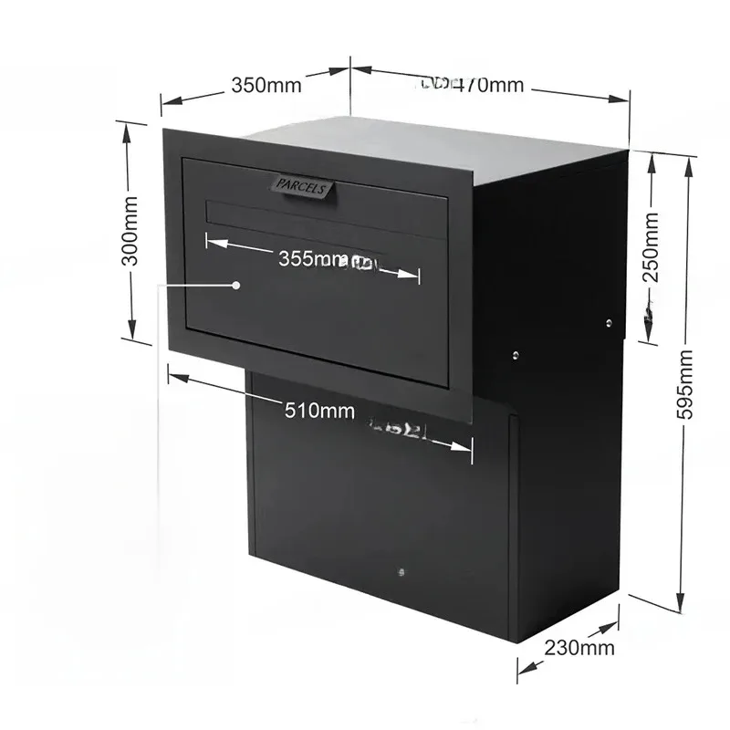 Anti-Theft Document Parcel Box Home Office Express Self-Pickup Cabinet for Entrance Exit Mailbox Security
