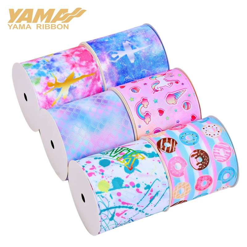 YAMA-Custom Ribbon Printed Logo Fashion Fancy Ribbons for DIY Gifts, Wedding Baking Wrapping Ribbons, Letter Design