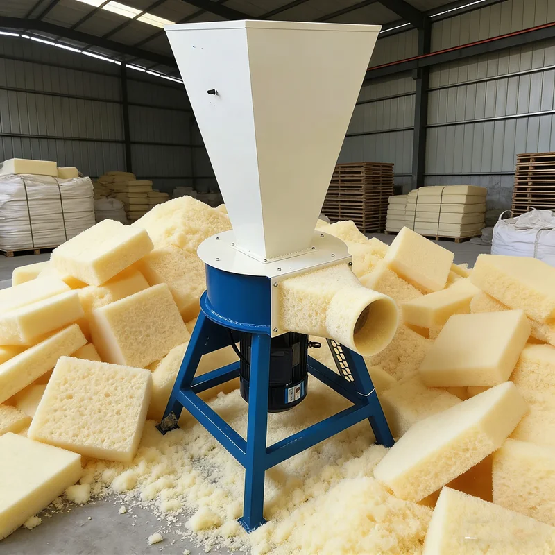 Industrial PU Memory Foam Shredder Latex Sponge Crushing Machine for Scrap Recycling & Pillow Filling