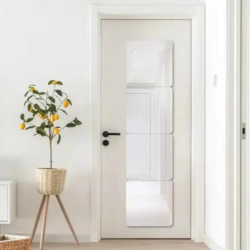 ملصق حائط بمرآة أكريليك ذاتي اللصق - قطعة واحدة، خاص لتزيين الحمام، أيضًا ملابس كاملة الجسم لغرفة نوم الطلاب #6