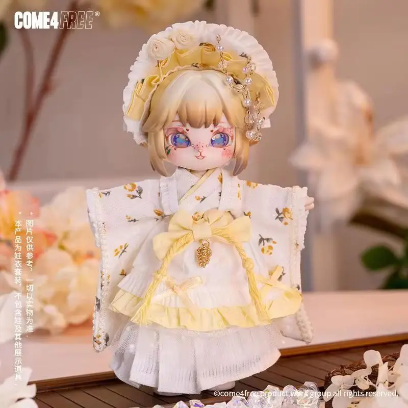 Vêtements uniquement adaptés aux poupées Ob11 à 12 Points, série dessert, jupe Bjd jaune lait, ensemble de vêtements de poupée, cadeaux d'anniversaire pour filles